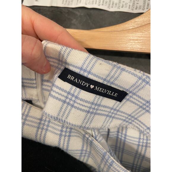 Brandy Melville Skirt Women's Small Blue & White Plaid Preppy, School Girl - Picture 7 of 7
